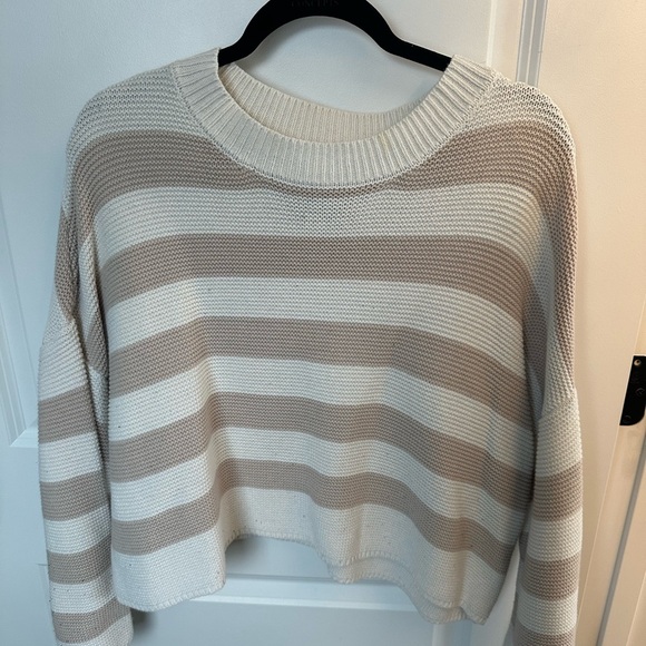 Sincerly Jules Sweaters - Sincerely Jules Cream and Tan Striped Sweater